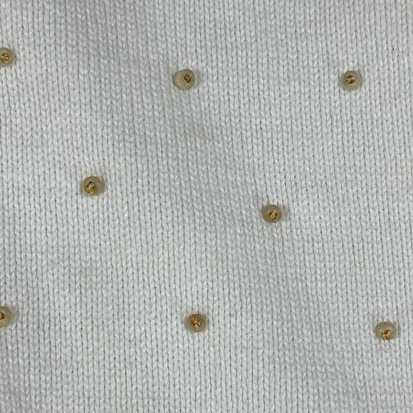 Storybook Knits Cardigan Sweater Women's 3X Beige Seashells Long Sleeve V-Neck - Picture 7 of 16